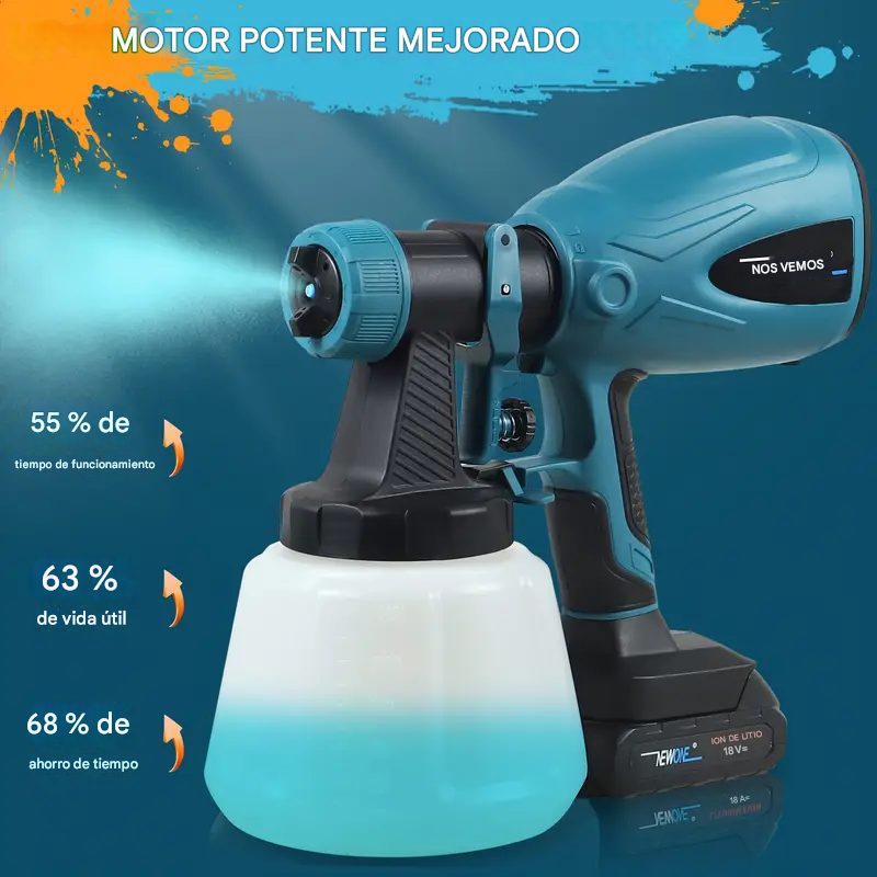 🎨⚡ PULVERIZADOR DE PINTURA INALÁMBRICO CON DOBLE BATERÍA™ (Pinta más rápido, sin cables y con acabado profesional)