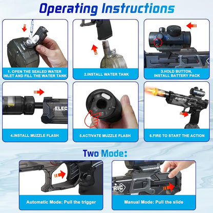 💦🔫 PISTOLA DE AGUA ELÉCTRICA 818-8 – CON LUZ LED Y DISPARO AUTOMÁTICO™