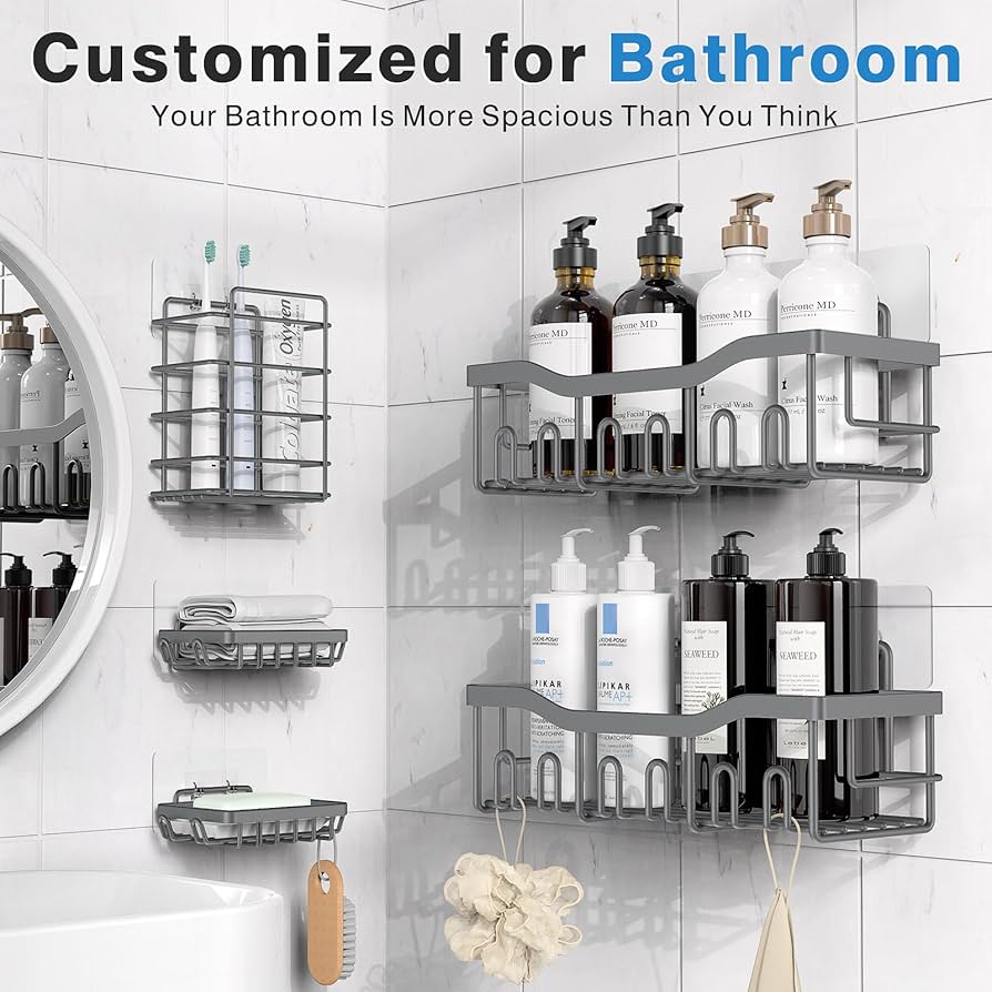 🛁✨ ORGANIZADOR DE BAÑO (5 PIEZAS) – Orden Premium Sin Taladro