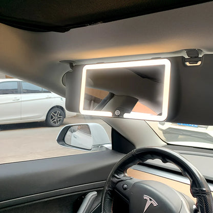 🚗💄 Espejo de Maquillaje con Luz LED para Visera Solar – Glam en el Carro™