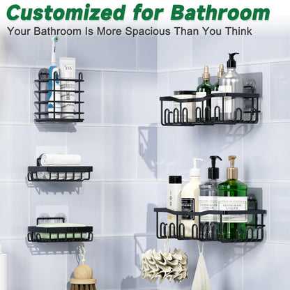 🛁✨ ORGANIZADOR DE BAÑO (5 PIEZAS) – Orden Premium Sin Taladro