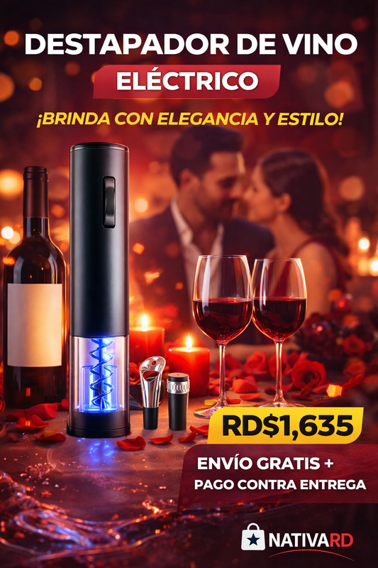 🍷⚡ Abrebotellas de Vino Eléctrico Automático – Destapa en Segundos