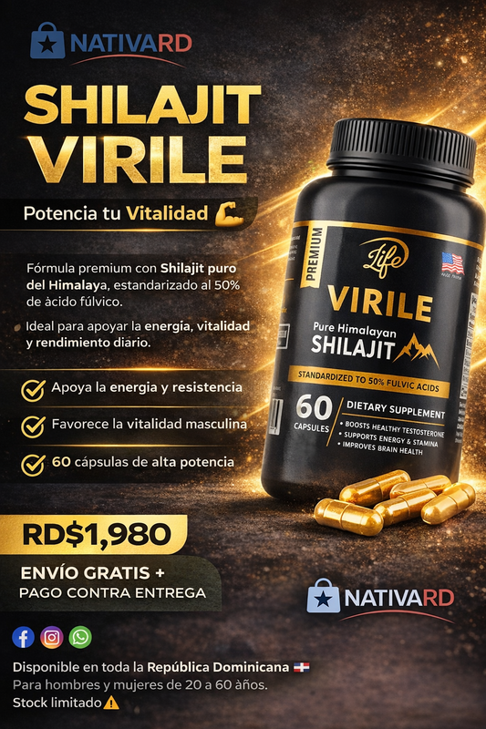 🏔️ SHILAJIT VIRILE LIFE SUPPLEMENTS™ – 60 Cápsulas Energía • Vitalidad • Enfoque • Rendimiento Masculino ⚡💪