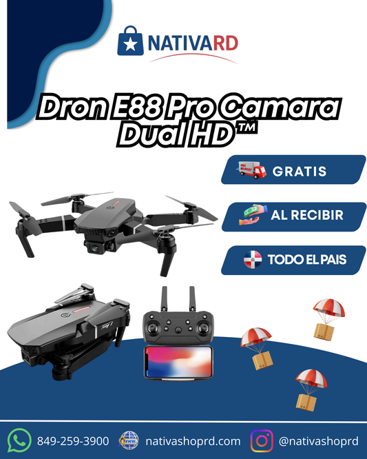 🚁✨ Descubre nuevas alturas con el Drone E88 Pro™ – Cámara Dual HD 4K y vuelo espectacular 📸🌍