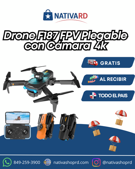 🚀✨ Vuela con libertad y captura cada detalle con el Drone F187 FPV™ 📸🎮