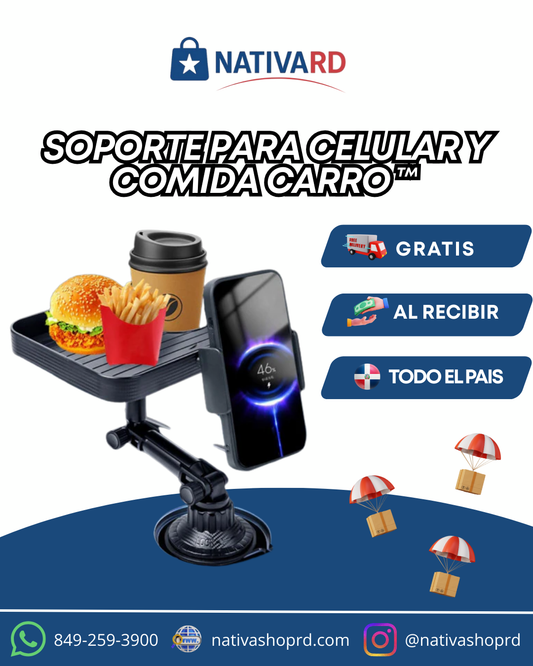 🍟 Soporte para Celular y Comida en el Carro – Tu viaje más cómodo y organizado 📱☕