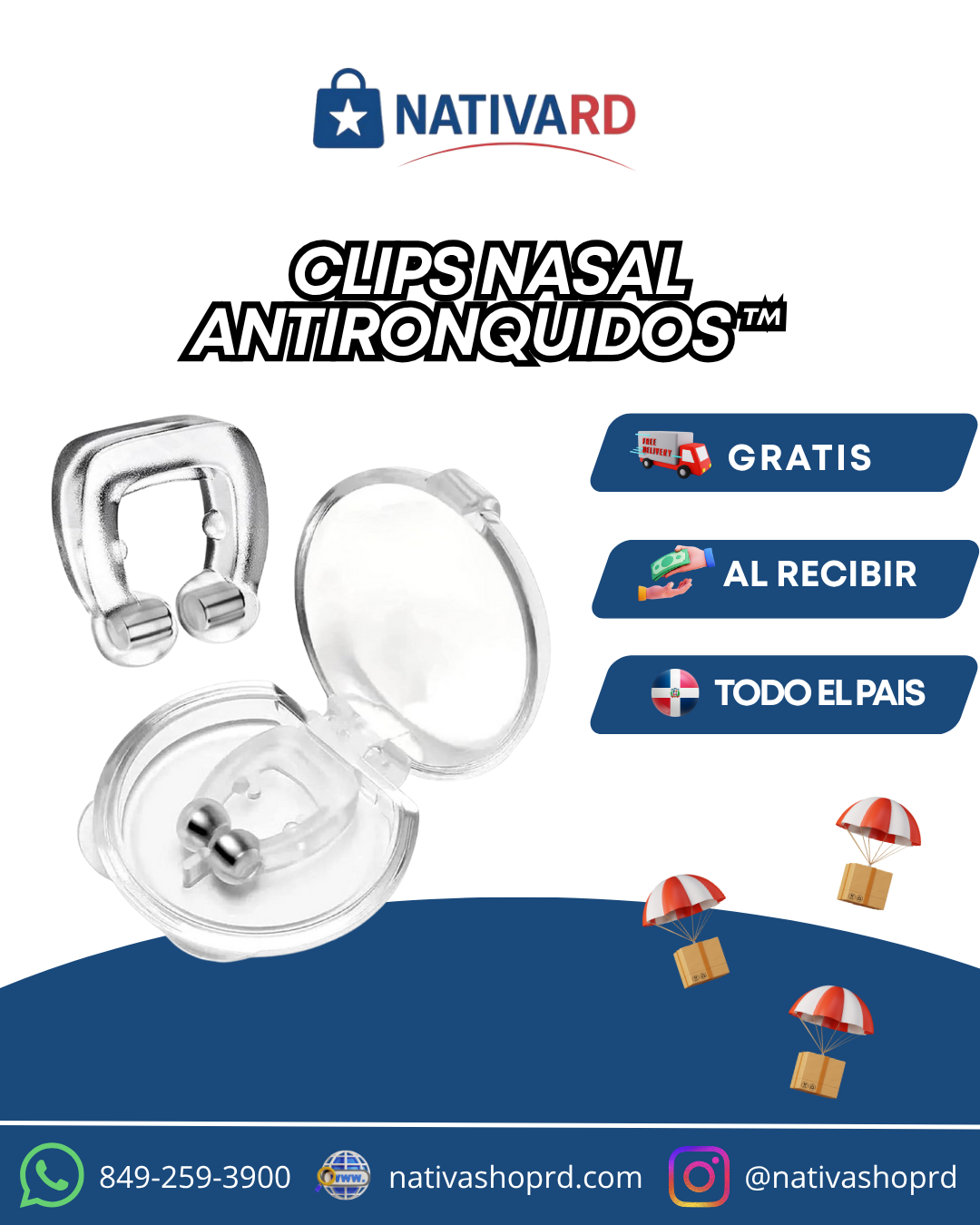 😴👃 Clip Nasal Antirronquidos Magnético – Duerme en silencio y respira mejor 🌙💤