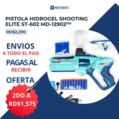 🔫🎯 Diversión extrema y segura al aire libre con el Lanzador PISTOLA HIDROGEL SHOOTING ELITE ST-602 MD-12902™ 🌿👨‍👩‍👧‍👦